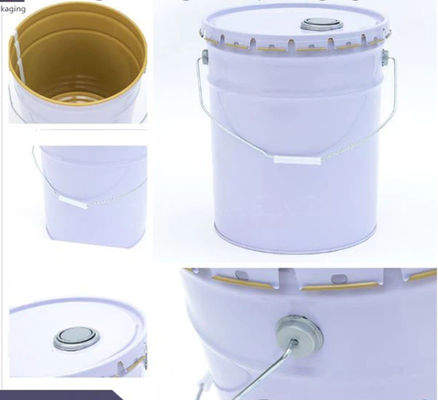 5l سعة غطاء دلو الطلاء المعدني مع طبقة مسحوق